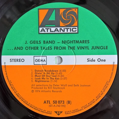 The J. Geils Band - Nightmares ...And Other Tales From The Vinyl Jungle