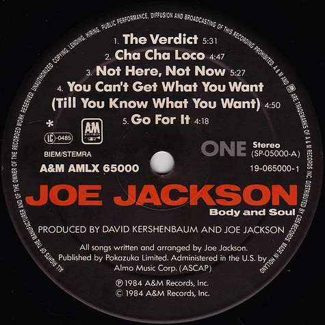 Joe Jackson - Body And Soul