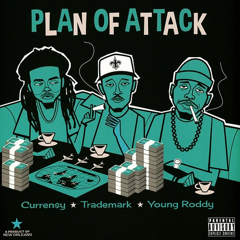 Curren$y, Trademark Da Skydiver & Young Roddy - Plan Of Attack Turquoise Vinyl Edition