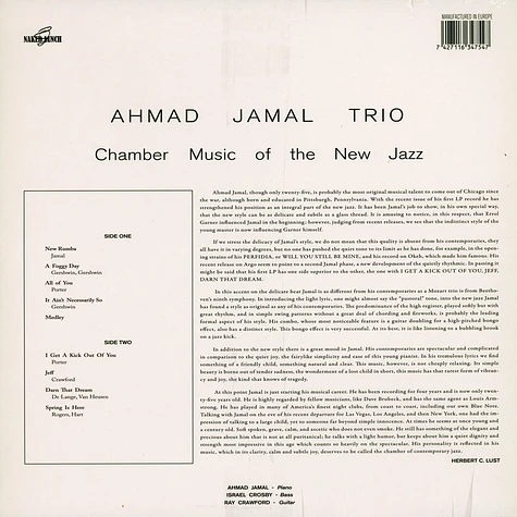 Ahmad Jamal Trio - Chamber Music Of The New Jazz