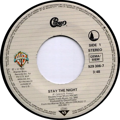 Chicago - Stay The Night