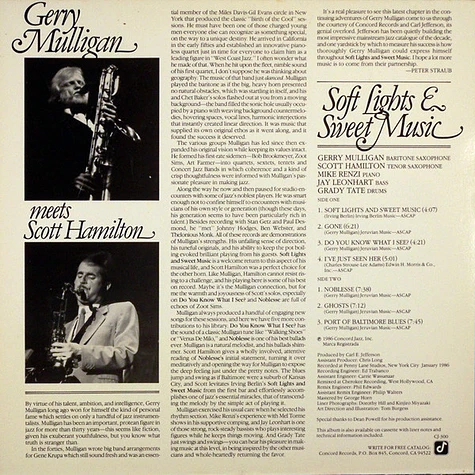 Gerry Mulligan meets Scott Hamilton - Soft Lights & Sweet Music