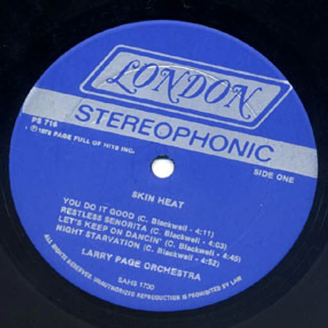 Larry Page Orchestra - Skin Heat