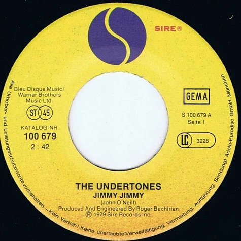 The Undertones - Jimmy Jimmy / Mars Bars