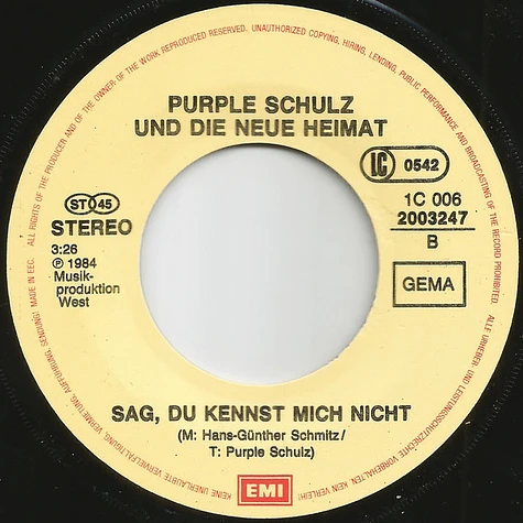 Purple Schulz Und Neue Heimat - Sehnsucht