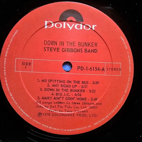 Steve Gibbons Band - Down In The Bunker