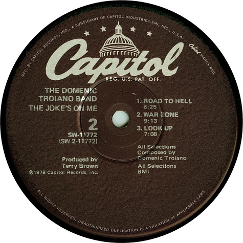 The Domenic Troiano Band - The Joke's On Me