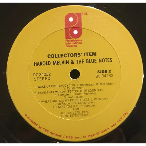 Harold Melvin And The Blue Notes - Collectors' Item