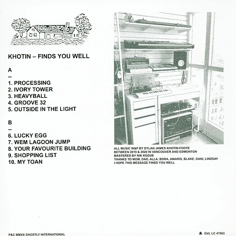 Khotin - Finds You Well Black Vinyl Edition