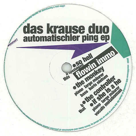 Das Krause Duo - Automatischler Ping EP