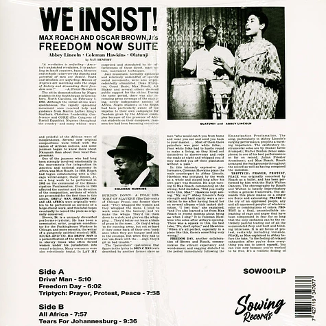 Max Roach - We Insist! Max Roach's Freedom Now Suite Clear Vinyl Edition