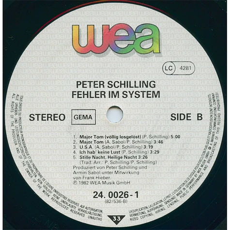 Peter Schilling - Fehler Im System
