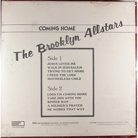 The Brooklyn Allstars - Coming Home