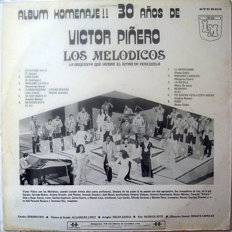 Los Melódicos Con Víctor Piñero - Álbum Homenaje A Víctor Piñero - 30 Años