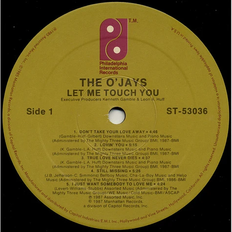 The O'Jays - Let Me Touch You