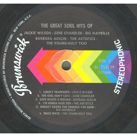 V.A. - The Great Soul Hits Of Jackie Wilson - Gene Chandler - Big Maybelle - Barbara Acklin - The Artistics - Young-Holt Unlimited