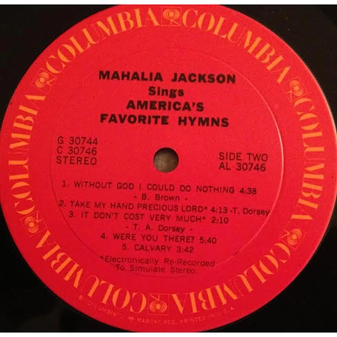 Mahalia Jackson - Mahalia Jackson Sings America's Favorite Hymns