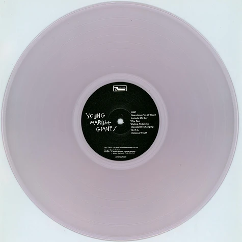 Young Marble Giants - Colossal Youth / Hurrah, New York, Nov. 80 Clear Vinyl Edition
