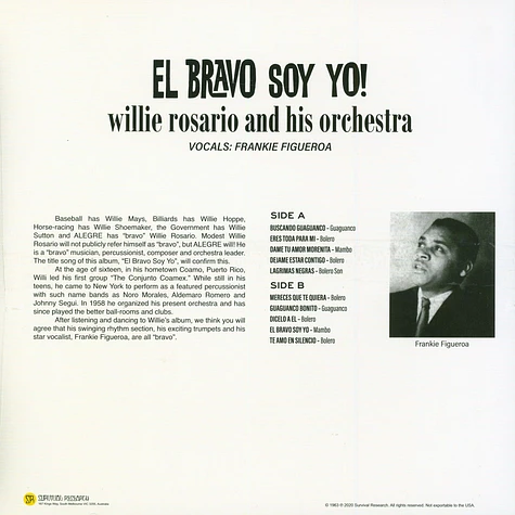 Willie Rosario And His Orchestra - El Bravo Soy Yo!