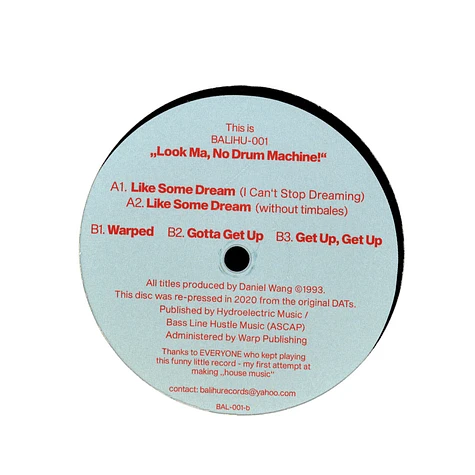 Daniel Wang - The Look Ma No Drum Machine Ep 2020 Edition
