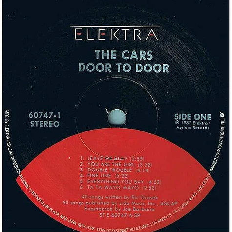 The Cars - Door To Door