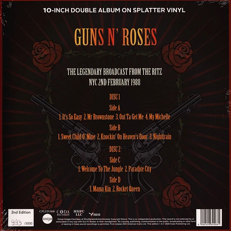 Guns N' Roses - Welcome To Paradise City Splatter Vinyl Edition