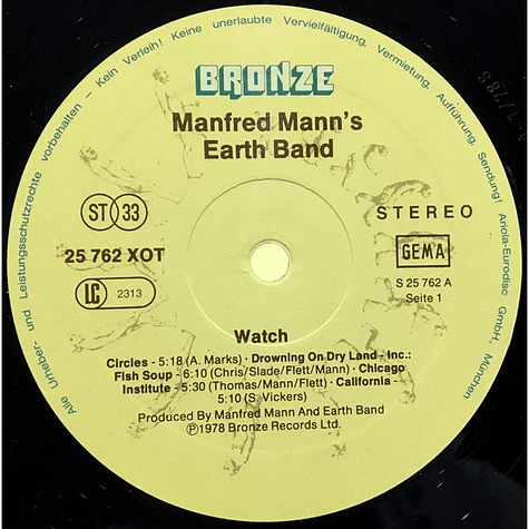 Manfred Mann's Earth Band - Watch