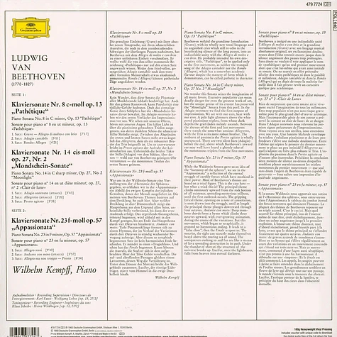 Wilhelm Kempff - Klaviersonaten Nr. 8,14 & 23
