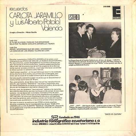 Carlota Jaramillo, Luis Alberto Valencia - Recuerdos