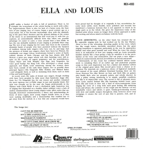 Ella Fitzgerald And Louis Armstrong - Ella And Louis 45rpm, 200g-Edition