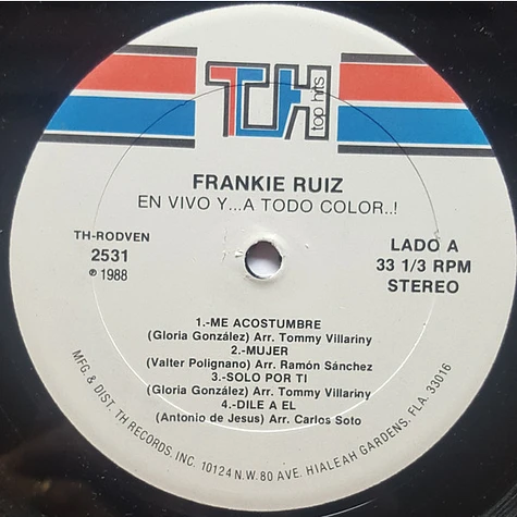 Frankie Ruiz - En Vivo Y... A Todo Color