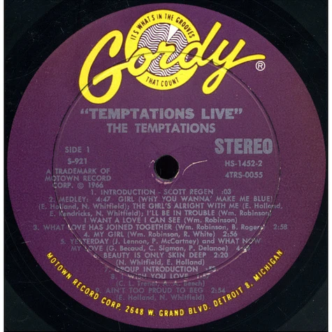 The Temptations - Temptations Live!