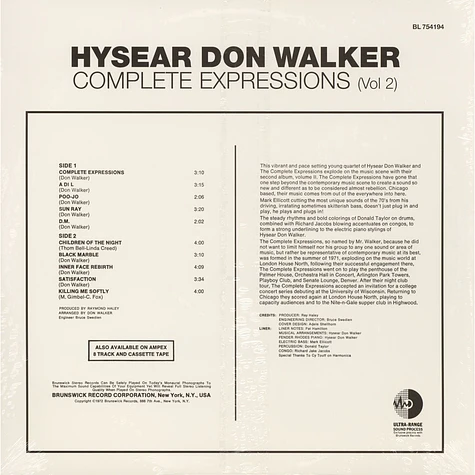 Hysear Don Walker - Complete Expressions (Vol. 2)