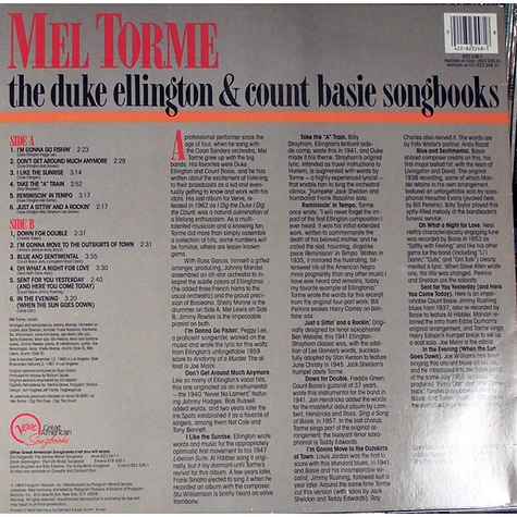 Mel Tormé - The Duke Ellington & Count Basie Songbooks