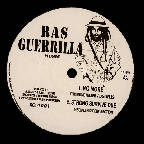 Tony Roots, Barry Isaacs / Christine Miller, Disciples Riddim - Strong Survive, Call On Rastafari / No More, Dub