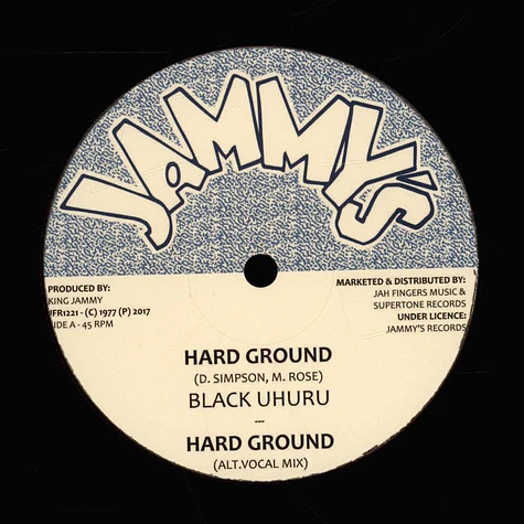 Black Uhuru - Hard Ground, Alt Vocal / Dub Mix, Inst