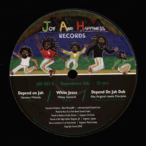 Vanessa Melody, Mikey General, Aba-Riginal Meets Disciples / Isha Bel,Danny Red, J.A.H. Allstars - Depend On Jah, White Jesus, Dub / Jah Jah Love, Take Responsibility, Dub