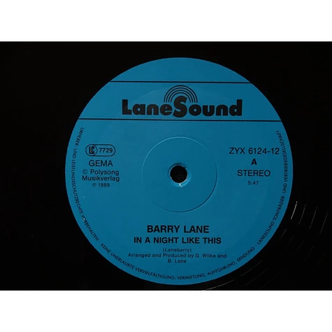Barry Lane - In A Night Like This
