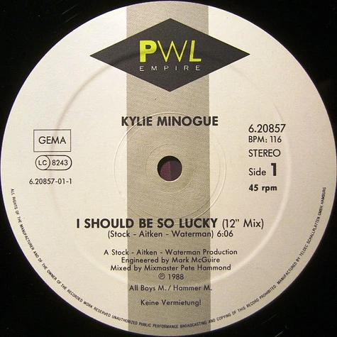 Kylie Minogue - I Should Be So Lucky