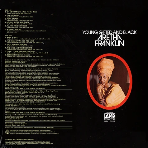 Aretha Franklin - Young Gifted And Black Colored Vinyl Edition