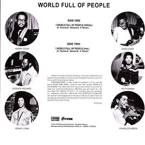 People's Pleasure With La's No 1 Band Alive & Well - World Full Of People