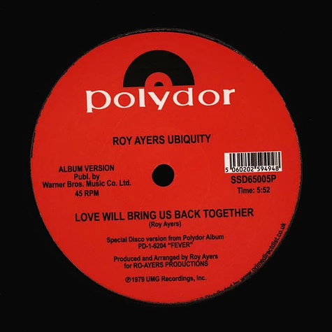 Roy Ayers Ubiquity - Running Away / Love Will Bring Us Back Together