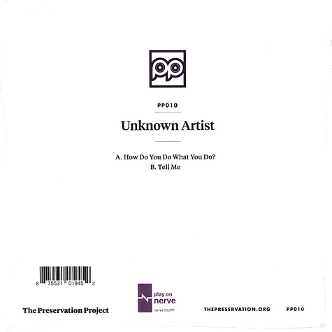 Unknown Artitst - How Do You Do What You Do / Tell Me Black Vinyl Edition
