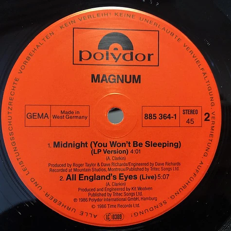 Magnum - Midnight (You Won't Be Sleeping) Remix