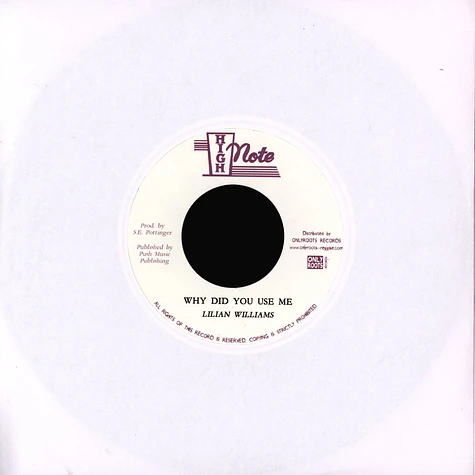 Lilian Williams / The Revolutionaries - Why Did You Use Me / Why Dub