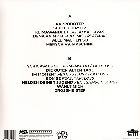 Jack Orsen (M.O.R.) - Raproboter Black Vinyl Edition