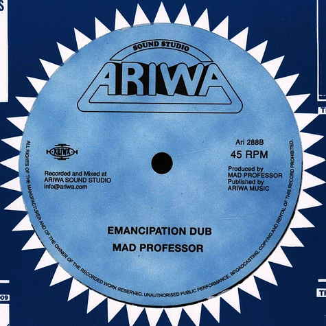 Grantie Asher /Mad Professor - Black Skin, Dub / Emancipation Dub, Version
