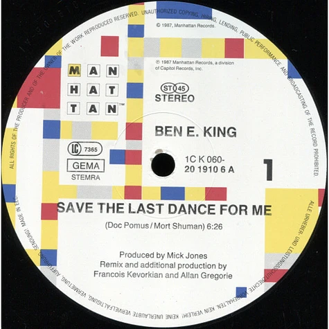 Ben E. King - Save The Last Dance For Me