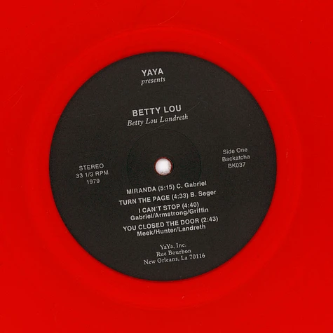 Betty Lou Landreth - Betty Lou Transparent Red Vinyl Edition