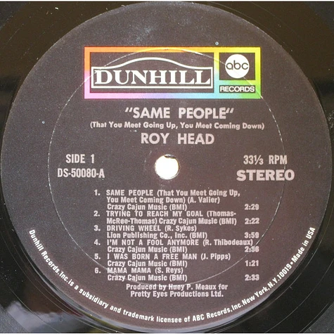 Roy Head - Same People (That You Meet Going Up, You Meet Coming Down)
